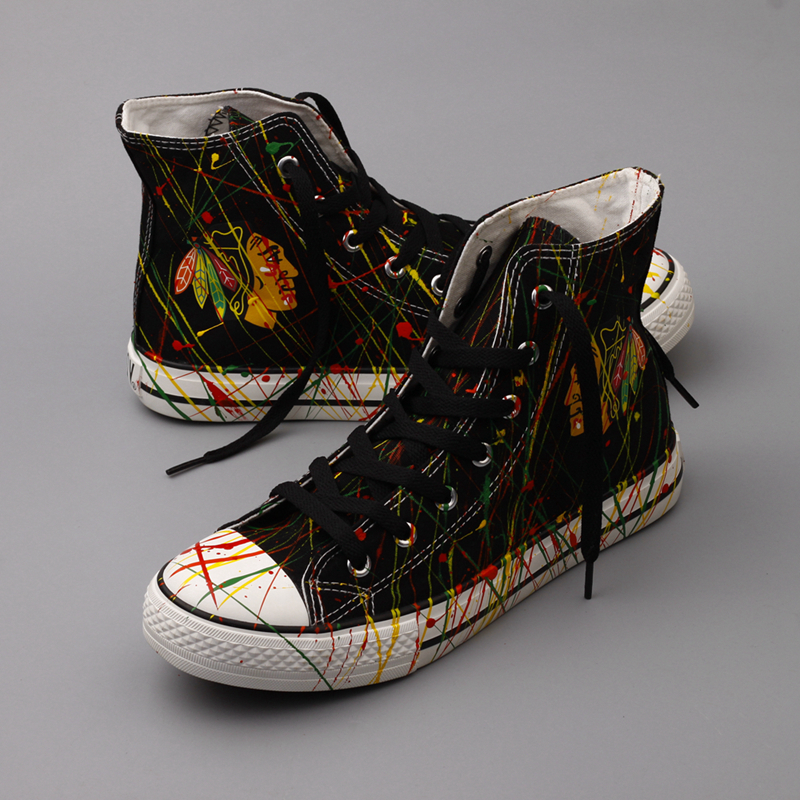 Women and Youth NHL Chicago Blackhawks Repeat Print High Top Sneakers